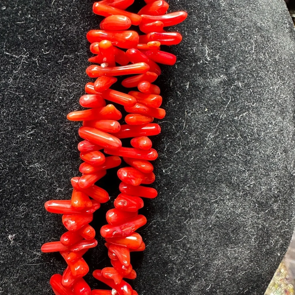 Coral and Black Onyx Necklace